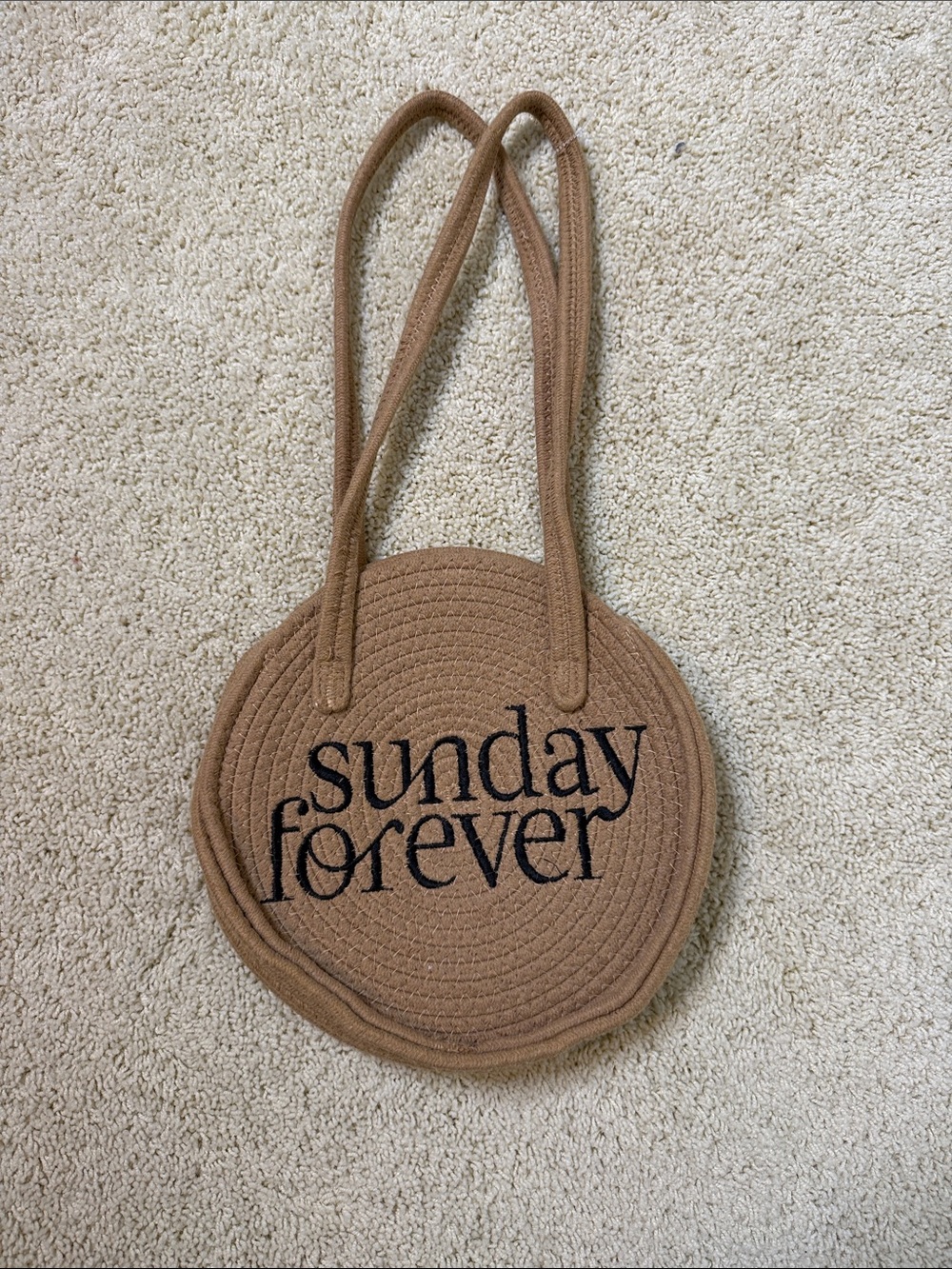 Round Tote Bag in Brown